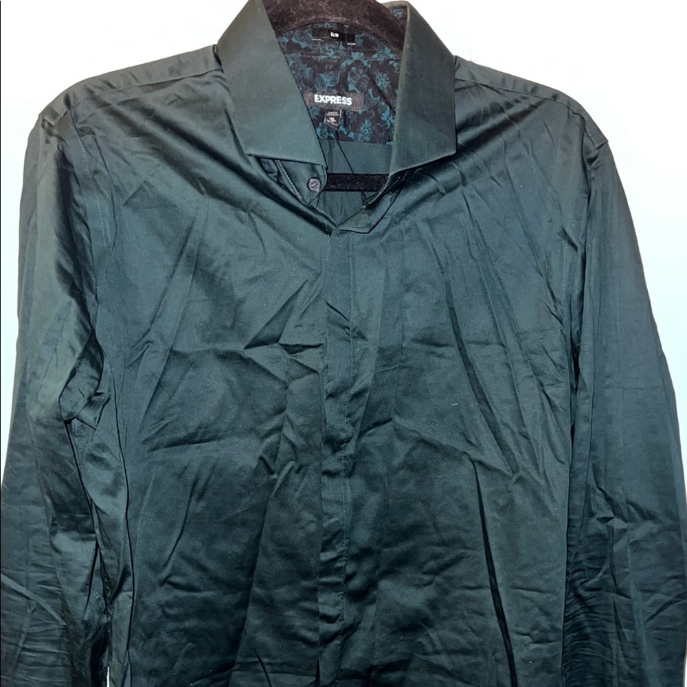 Express Forest Green Collared Shirt